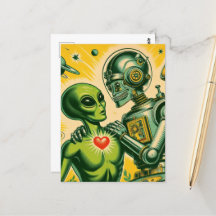 Alien und Robot Retro-Liebe