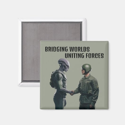 Alien und Soldat Magnet (Vorderseite/Rückseite)