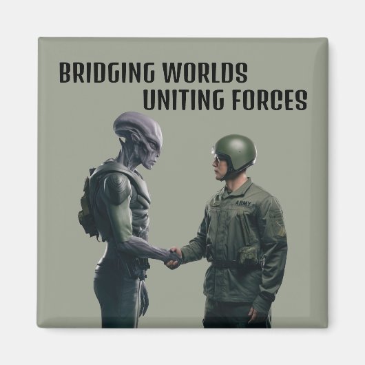 Alien und Soldat Magnet (Vorne)