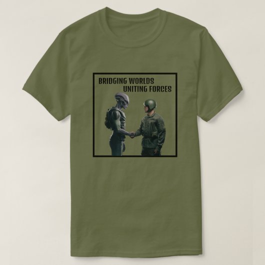 Alien und Soldat T-Shirt (Design vorne)