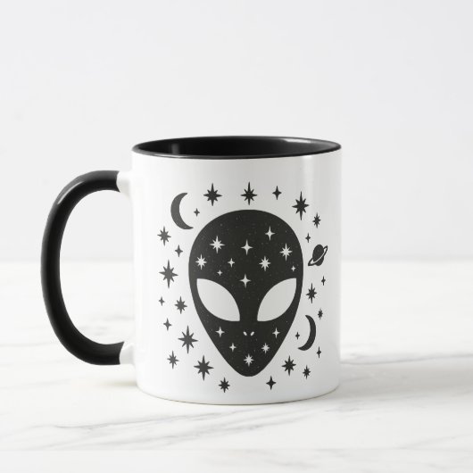 Alien und Sterne Tasse (Links)