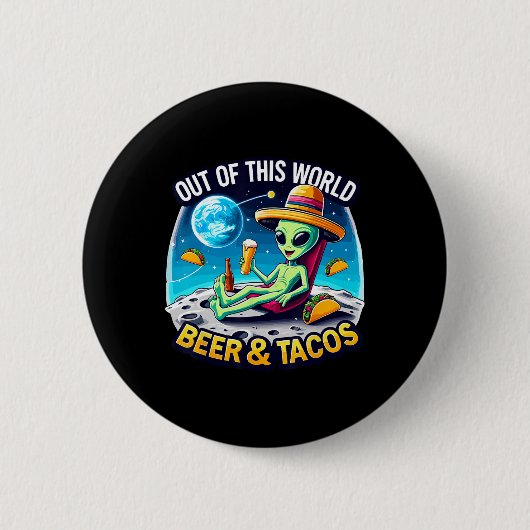 Alien und Taco am Dienstag Button (Vorderseite)