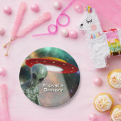 Alien und UFO personifizieren Pappteller (Party)