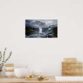 Alien und UFO Spaceship Graphic Art Poster (Küche)