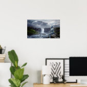 Alien und UFO Spaceship Graphic Art Poster (Heimbüro)