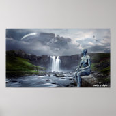 Alien und UFO Spaceship Graphic Art Poster (Vorne)