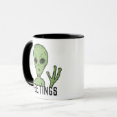Alien und UFO Tasse (Vorderseite Links)
