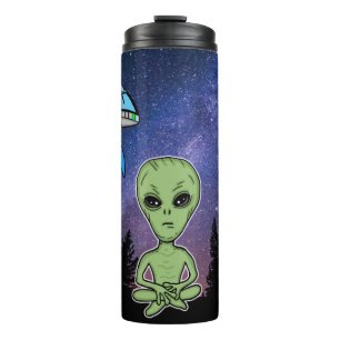 Alien und UfO über die Starry Night Thermosbecher