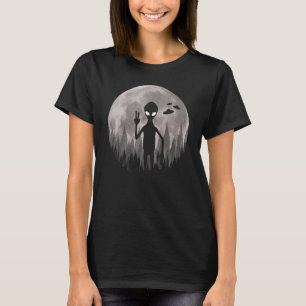 Alien und Ufos Graphic Moon Extraterrestrische Ali T-Shirt