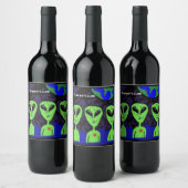 Alien und Weltraumkunst Weinetikett (Flaschen)