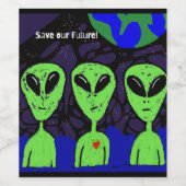 Alien und Weltraumkunst Weinetikett (Einzelnes Label)