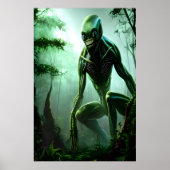 Alien-Ungeheuer im Wald | Art der AI Poster (Vorne)