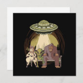 Alien Unicorn Bigfoot Außerirdischen UFO Glaubenss Einladung (Vorne/Hinten)