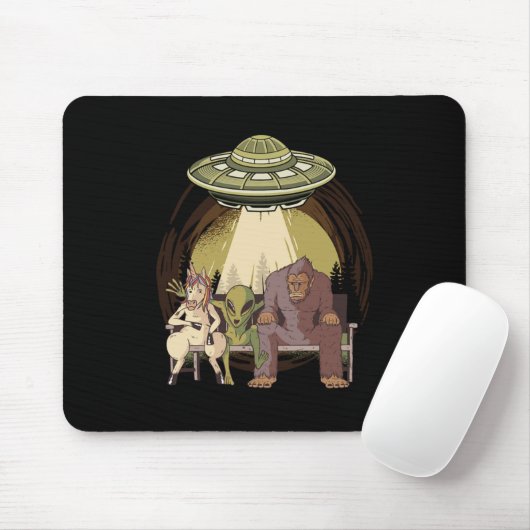 Alien Unicorn Bigfoot Außerirdischen UFO Glaubenss Mousepad (Mit Mouse)