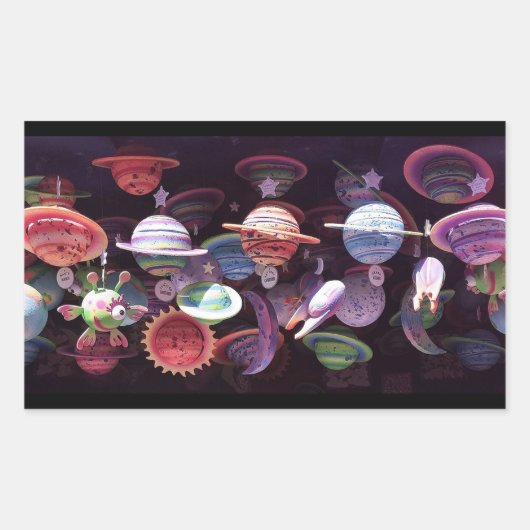 Alien-Universum Rechteckiger Aufkleber (Vorderseite)