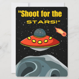 ALIEN, UNIVERSUM, ROCKETSCHAFT, PLANET UND ASTRONA FEIERTAGSKARTE