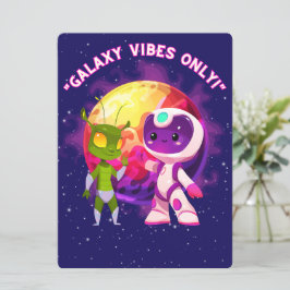 ALIEN, UNIVERSUM, ROCKETSCHAFT, PLANET UND ASTRONA FEIERTAGSKARTE