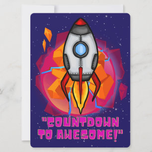 ALIEN, UNIVERSUM, ROCKETSCHAFT, PLANET UND ASTRONA FEIERTAGSKARTE