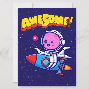 ALIEN, UNIVERSUM, ROCKETSCHAFT, PLANET UND ASTRONA FEIERTAGSKARTE
