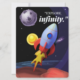 ALIEN, UNIVERSUM, ROCKETSCHAFT, PLANET UND ASTRONA FEIERTAGSKARTE