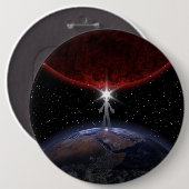 Alien unter den Planeten Button (Vorne & Hinten)