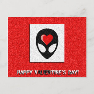 Alien Valentine Feiertagspostkarte