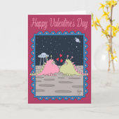 ALIEN VALENTINE Valentine's Day Card Karte (Gelbe Blume)
