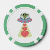 Alien Valentine zur Liebe des Weltraums Pokerchips (Rückseite)