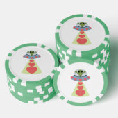 Alien Valentine zur Liebe des Weltraums Pokerchips (Stapel)