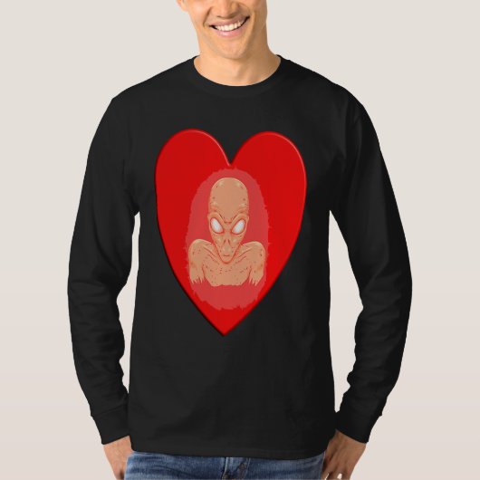Alien Valentine's Day Artwork Alien Torso Heart T-Shirt (Vorderseite)