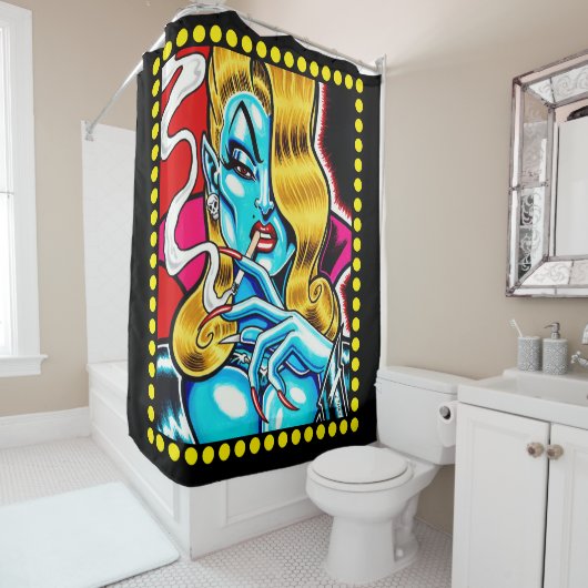 Alien Vampire Duschvorhang (Beispiel)