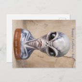 Alien Vatertag Feiertagspostkarte (Vorne/Hinten)