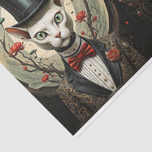 Alien-Verbindung - Katzenpaar mit Top-Hut Seidenpapier (Ausschnitt)