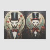 Alien-Verbindung - Katzenpaar mit Top-Hut Seidenpapier (Vorderseite)