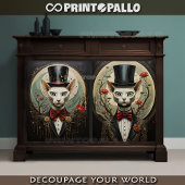 Alien-Verbindung - Katzenpaar mit Top-Hut Seidenpapier