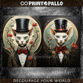 Alien-Verbindung - Katzenpaar mit Top-Hut Seidenpapier