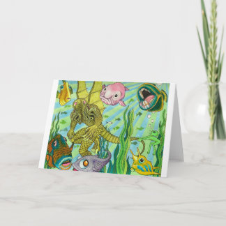 Alien versucht, Cthulhu vom Schwimmen abzuhalten Karte