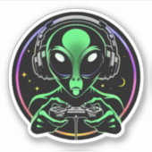 Alien Video Games mit Star Background Aufkleber (Vorderseite)