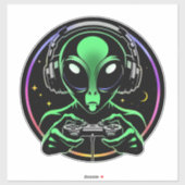 Alien Video Games mit Star Background Aufkleber (Blatt)