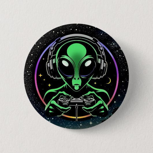 Alien Video Games mit Star Background Button (Vorderseite)