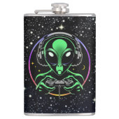 Alien Video Games mit Star Background Flachmann (Vorderseite)