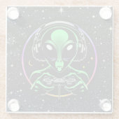 Alien Video Games mit Star Background Glasuntersetzer (Rückseite)