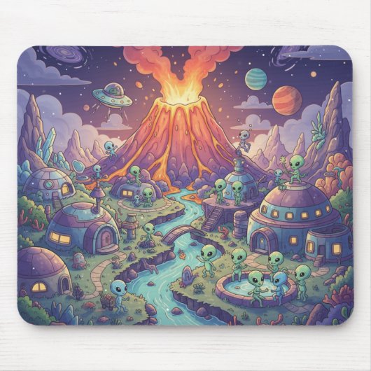 Alien Village at Dusk Mousepad (Vorne)