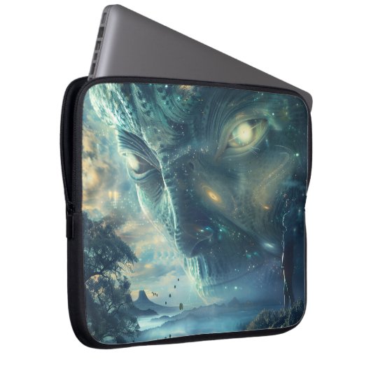 Alien Visitation Digitale Kunst Laptopschutzhülle (Vorne Rechts)