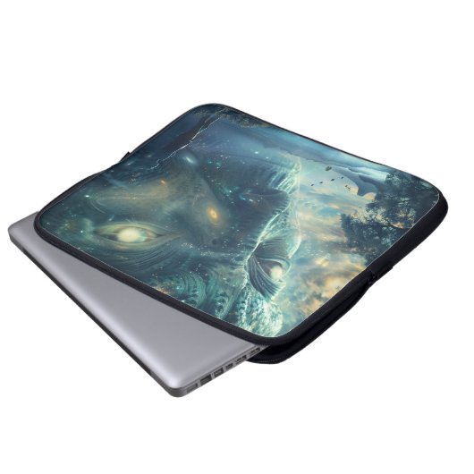 Alien Visitation Digitale Kunst Laptopschutzhülle (Vorne Knopf)