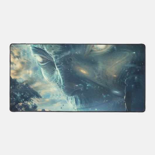 Alien Visiting Fantasy Digitale Kunst Schreibtischunterlage (Vorderseite)