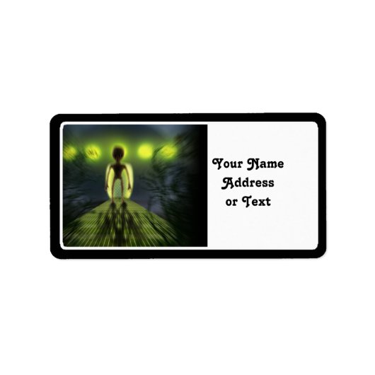 Alien Visitor Adressaufkleber (Vorne)