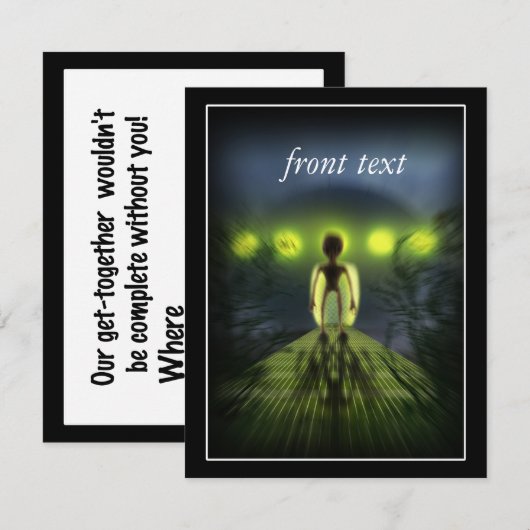 Alien Visitor Einladung (Vorne/Hinten)