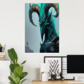 Alien von Blauvögeln | AI Art Poster (Heimbüro)