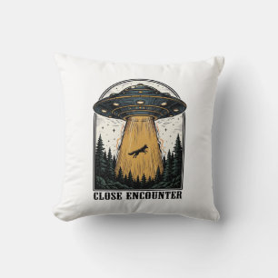 Alien-Wald-Entführung Vintage-UFO-Gravur Kissen